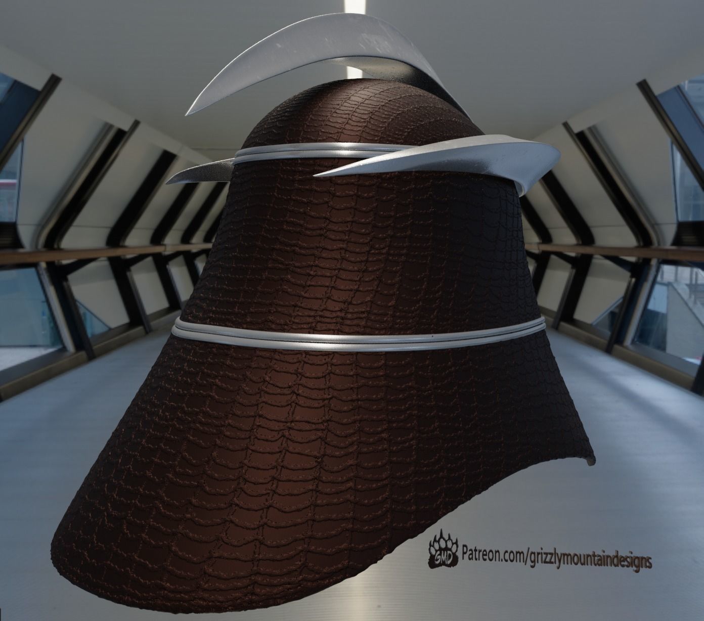 1990 TMNT Shredder movie helmet 3D print model_7