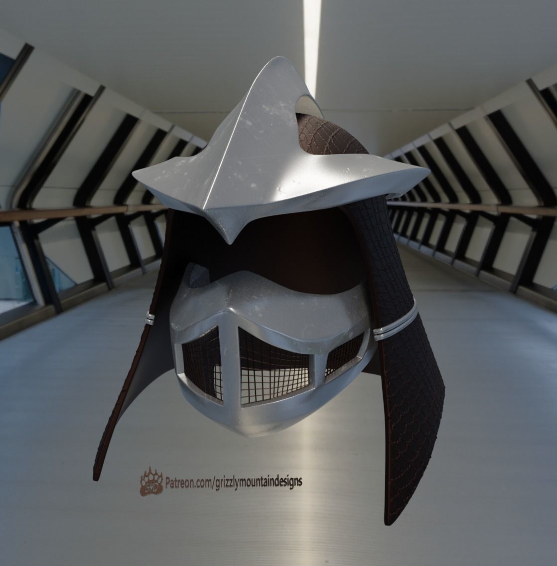 1990 TMNT Shredder movie helmet 3D print model_4