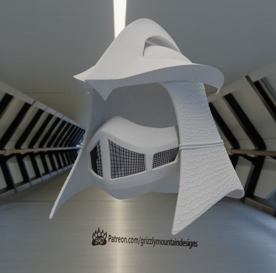 1990 TMNT Shredder movie helmet 3D print model_13