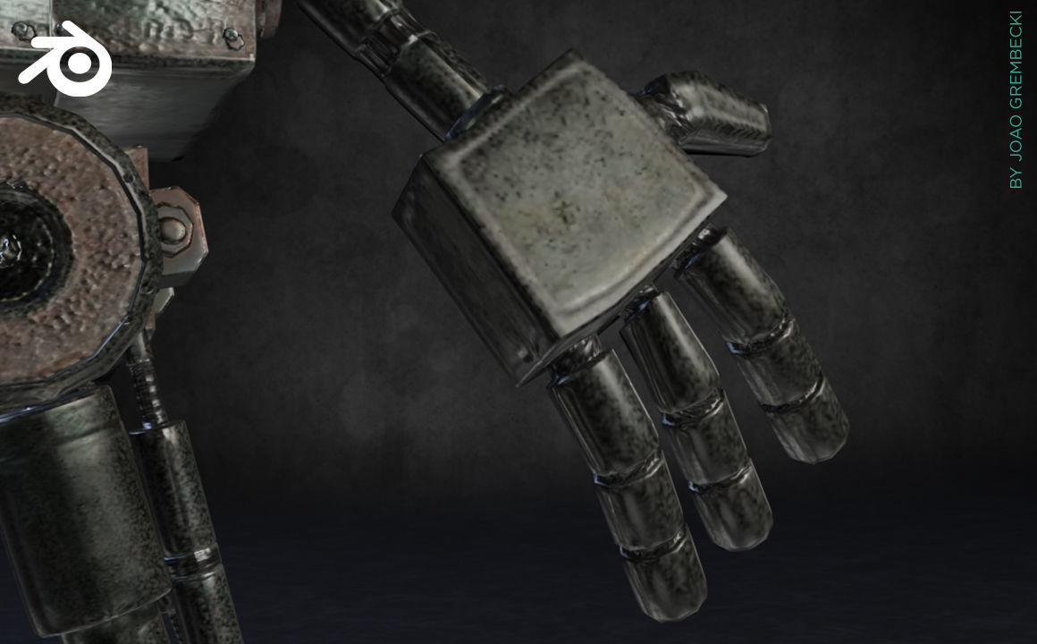 Square Robot Low-poly 3D model_13