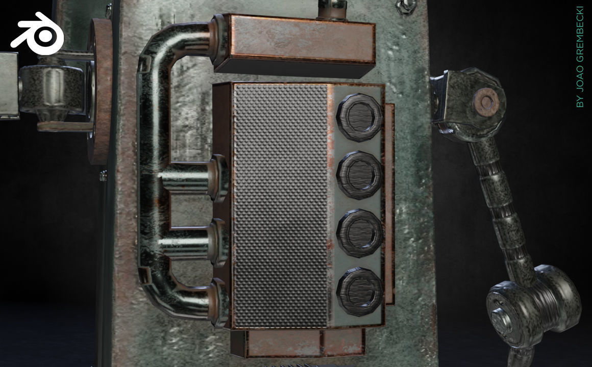 Square Robot Low-poly 3D model_14