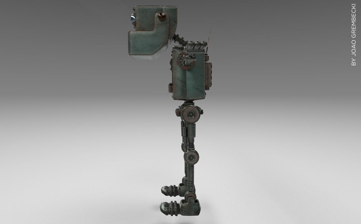 Square Robot Low-poly 3D model_6
