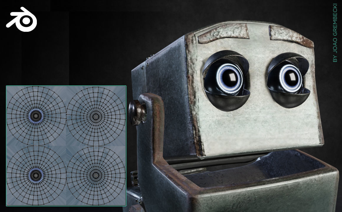 Square Robot Low-poly 3D model_11