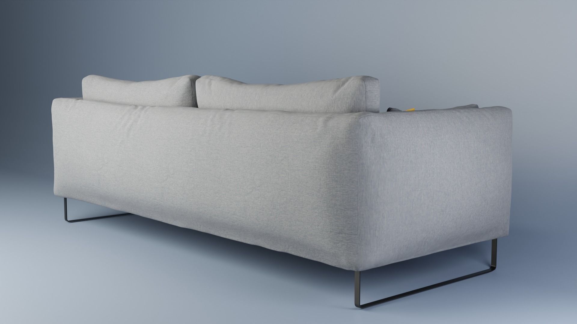 Gray fabric couch 3D model_2