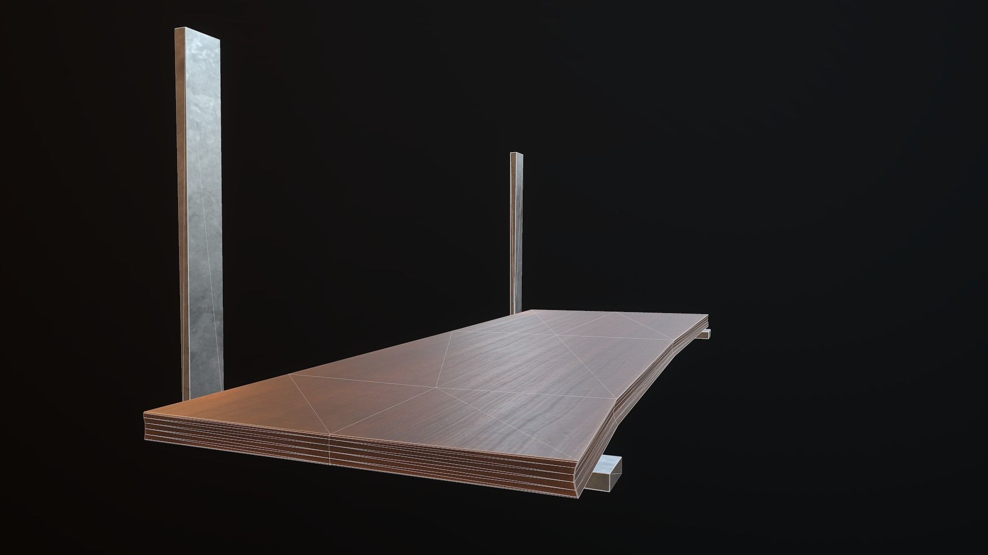 Hanging Shelf Low-poly 3D model_8