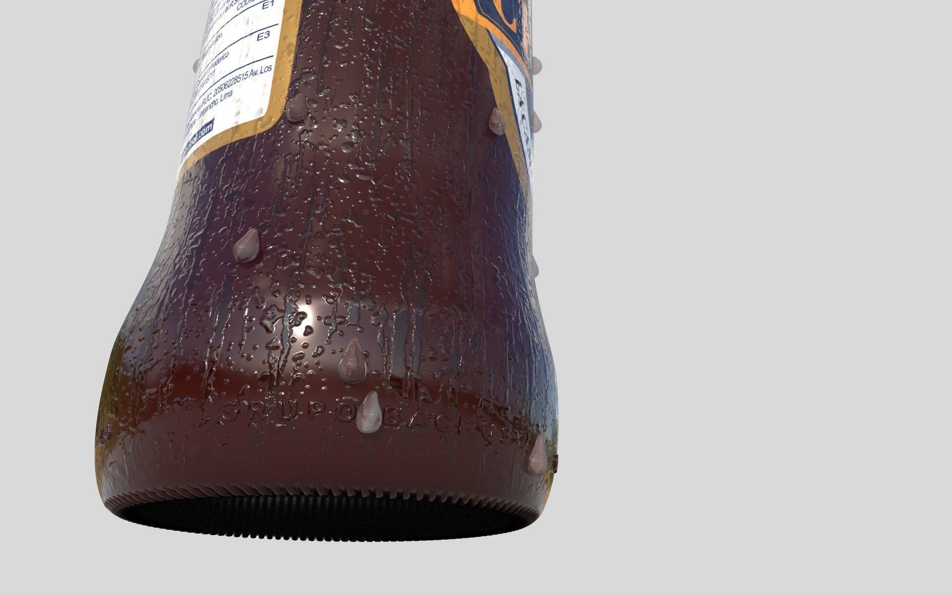 bottle of beer cristal backus peru botella de cerveza cristal 3D model_3