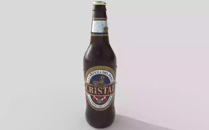bottle of beer cristal backus peru botella de cerveza cristal 3D model