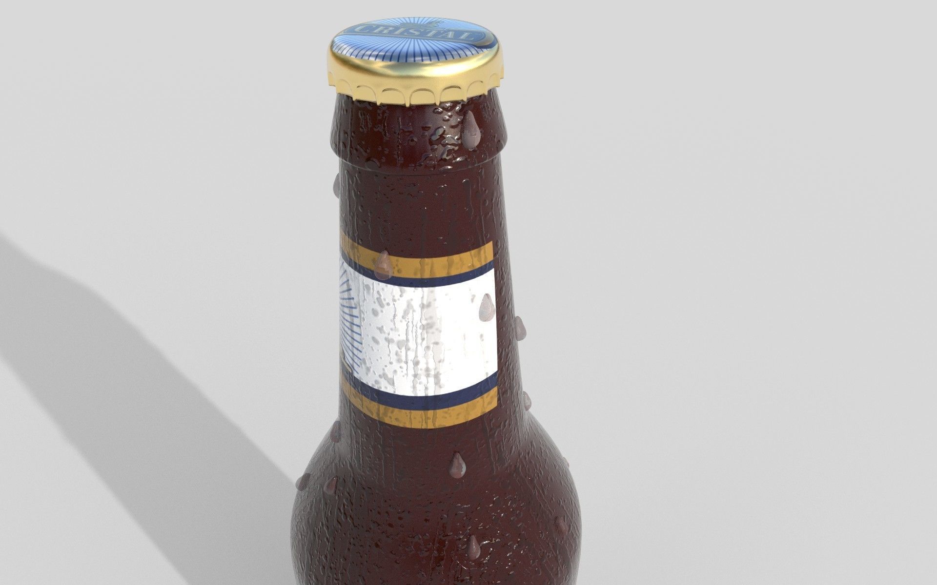 bottle of beer cristal backus peru botella de cerveza cristal 3D model_6