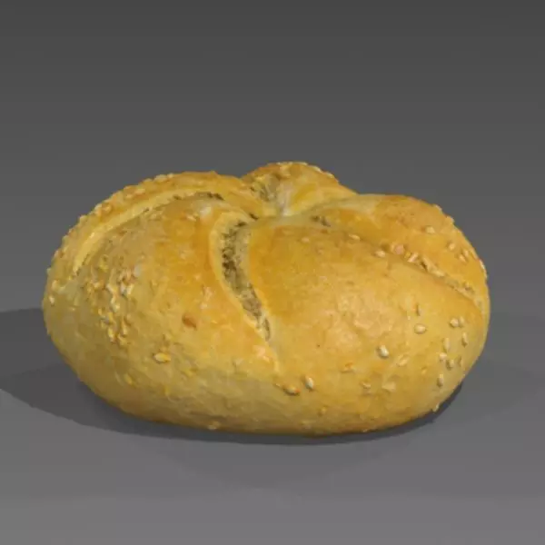 NMA Bread Kaiser 009 Low-poly 3D model