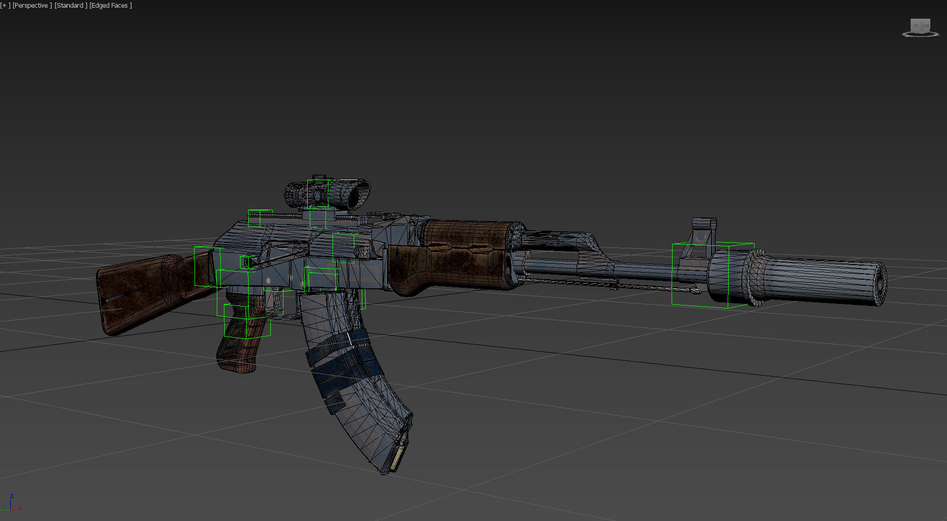 Moddable AK-47 Low-poly 3D model_16