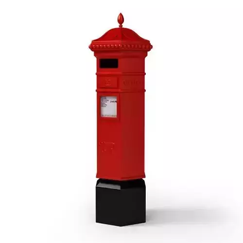 British Styled Post Box 3D model