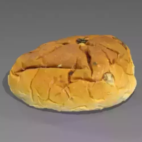 NMA Bread Kaiser 011 Low-poly 3D model