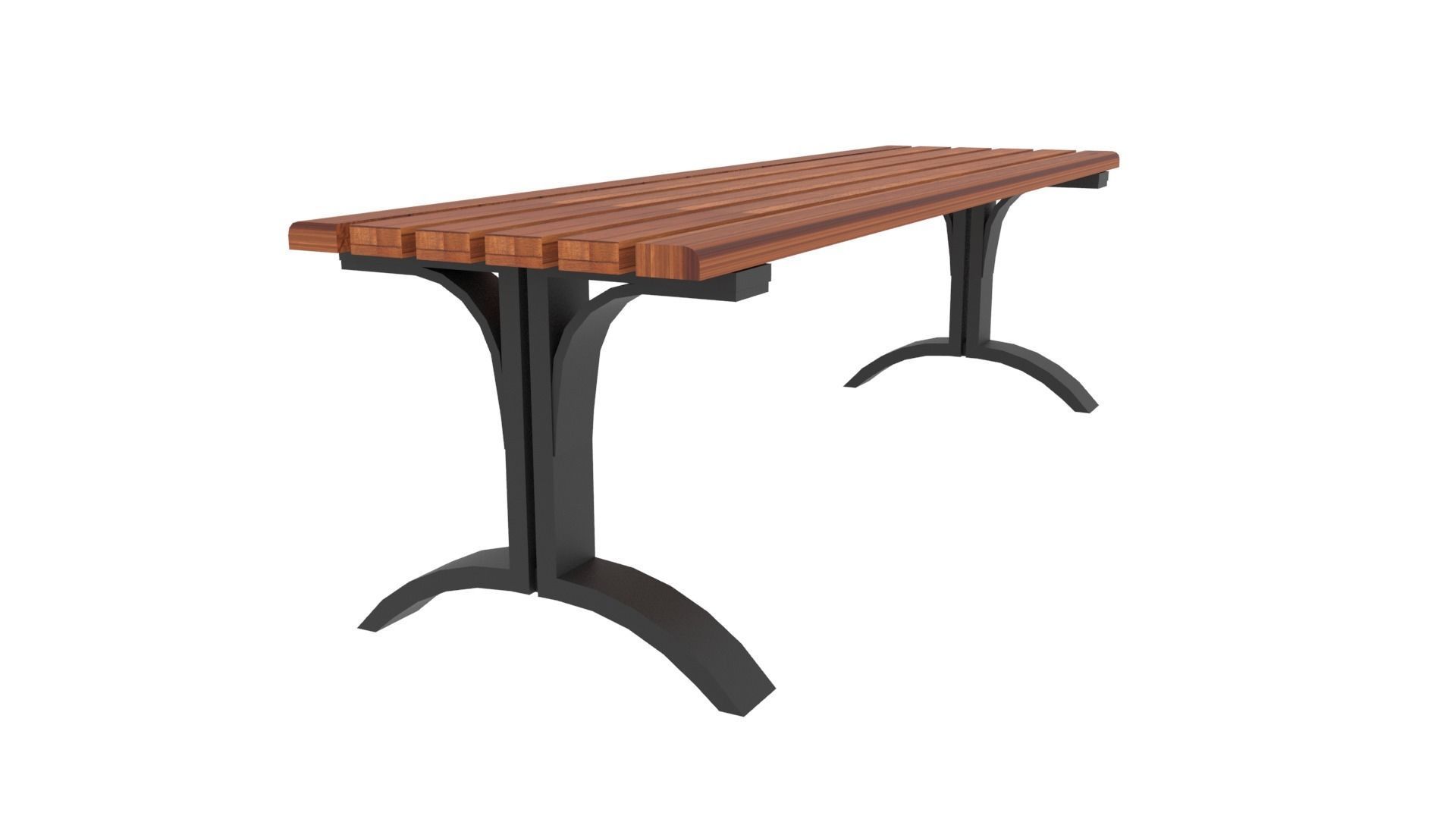 12 Bench Chairs Low-poly 3D model_6