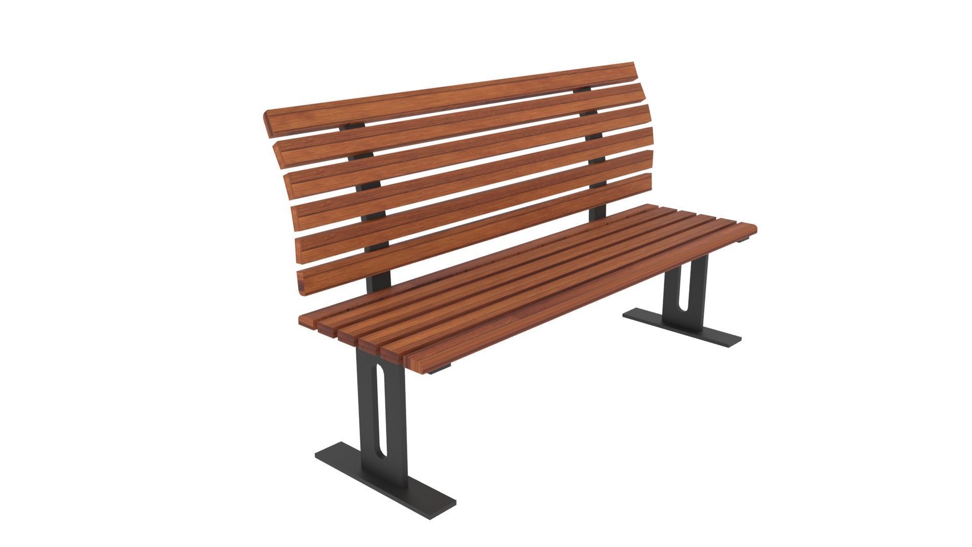 12 Bench Chairs Low-poly 3D model_11