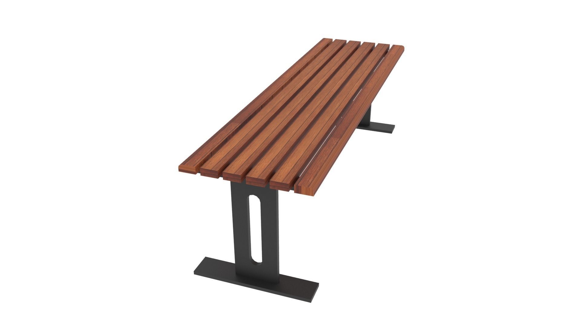 12 Bench Chairs Low-poly 3D model_4