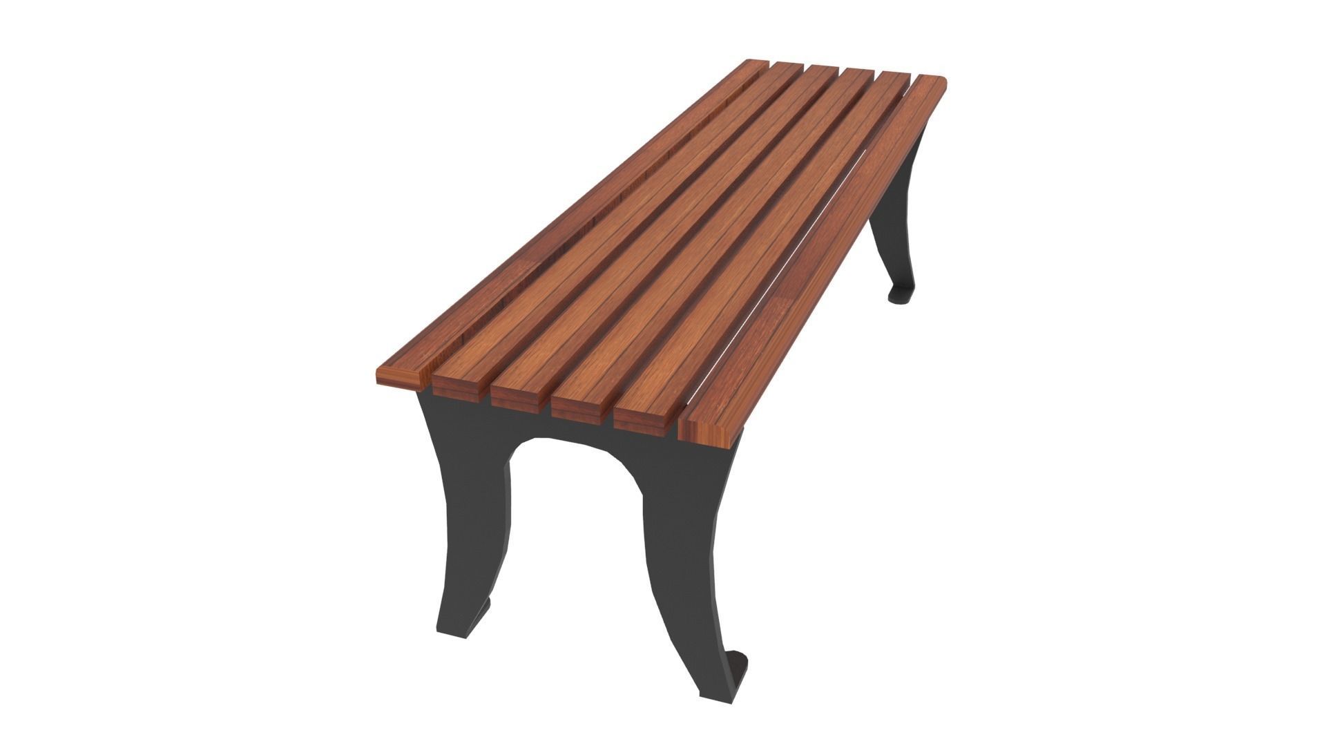 12 Bench Chairs Low-poly 3D model_3