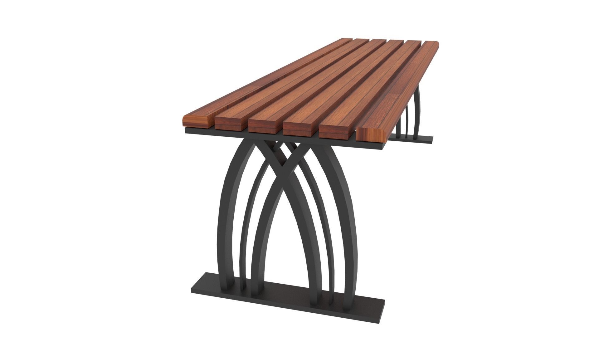 12 Bench Chairs Low-poly 3D model_2