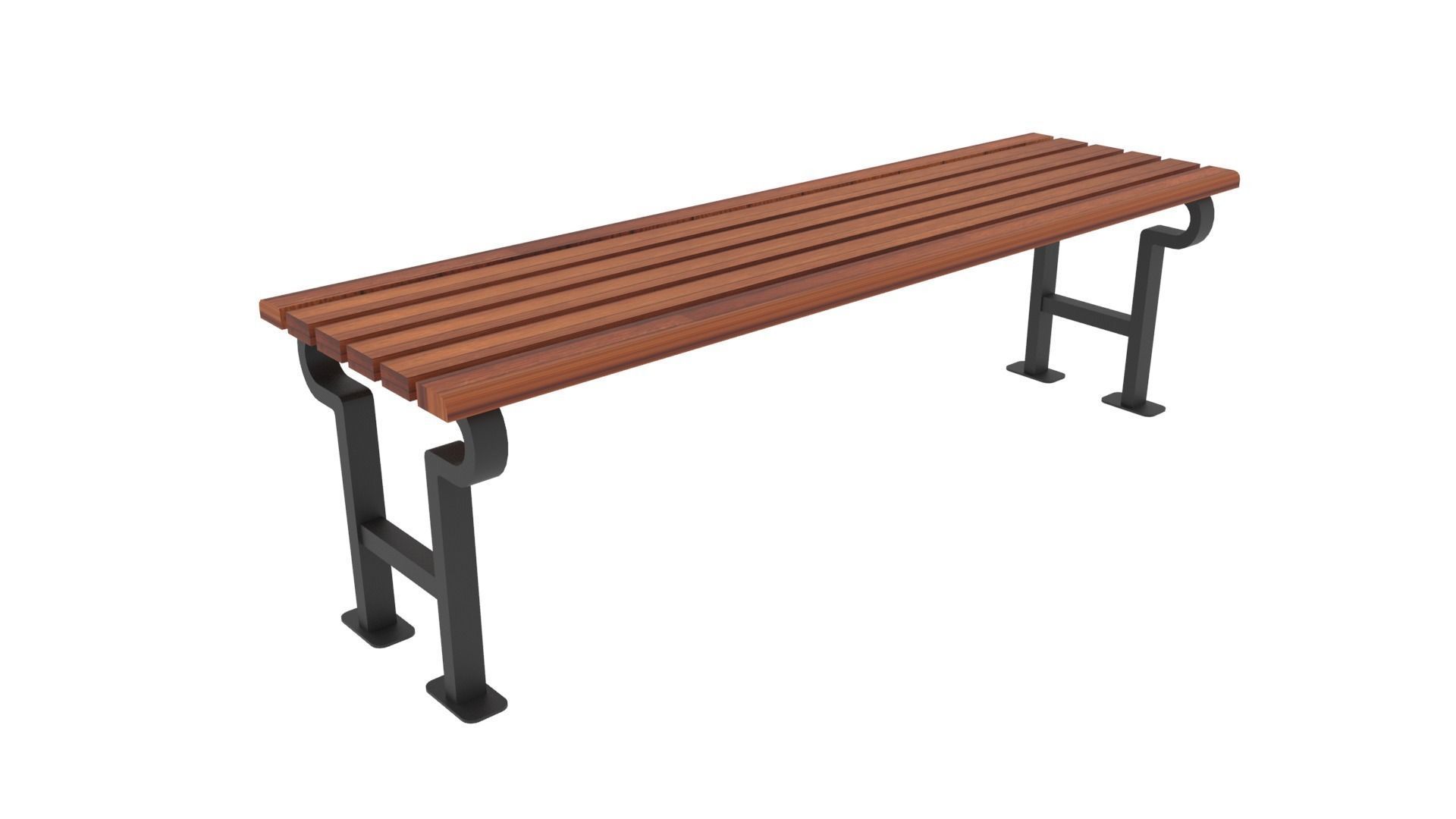 12 Bench Chairs Low-poly 3D model_8