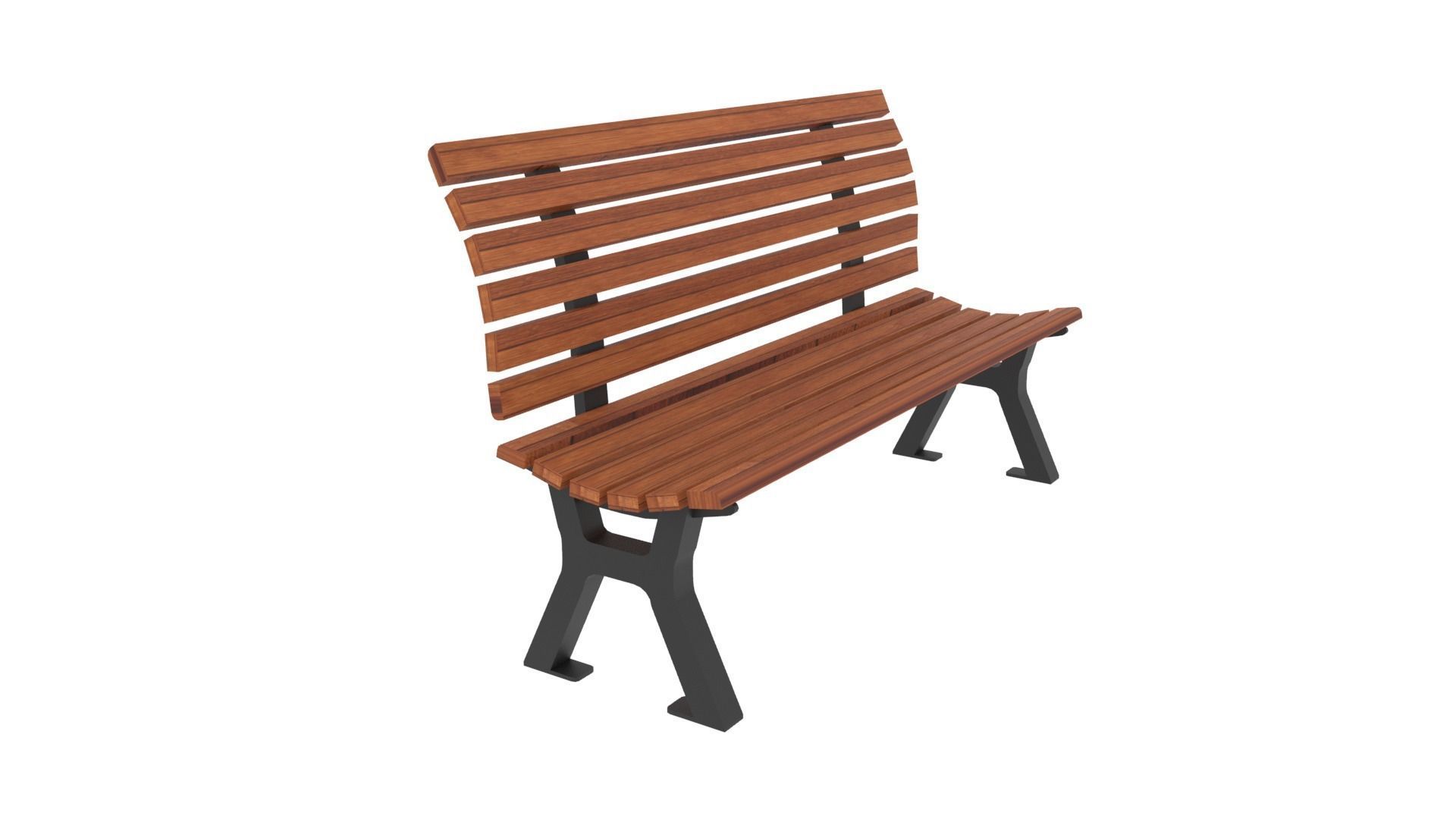 12 Bench Chairs Low-poly 3D model_12