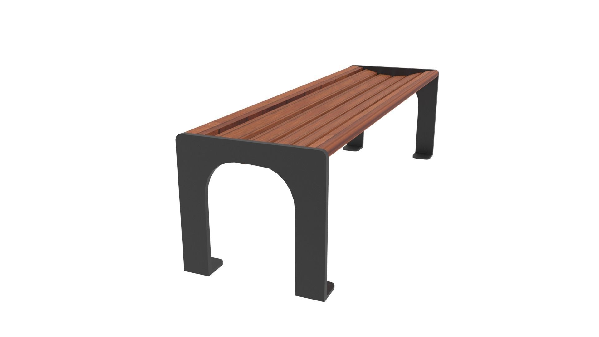 12 Bench Chairs Low-poly 3D model_7