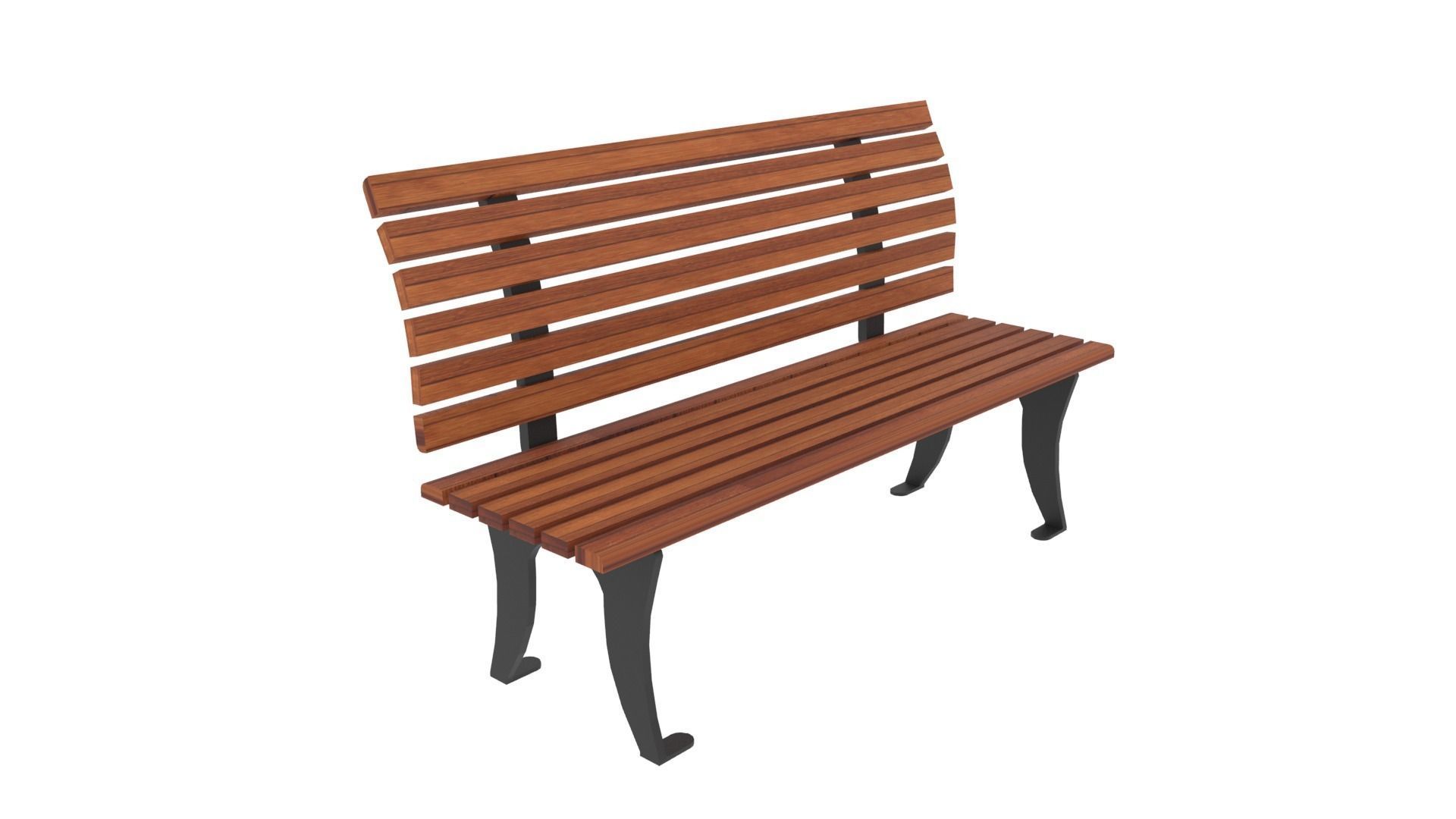 12 Bench Chairs Low-poly 3D model_10