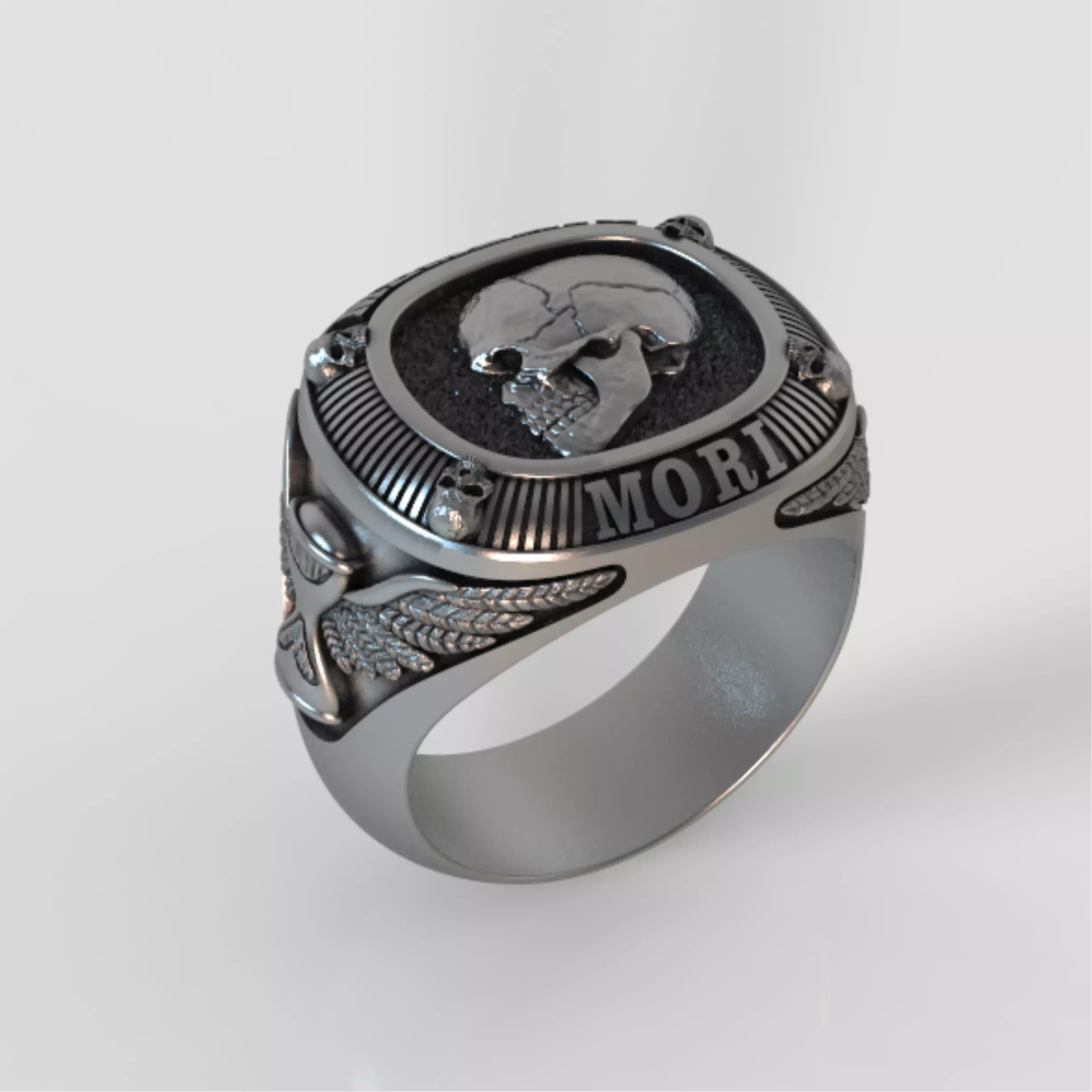Memento Mori Ring 3D print model_0