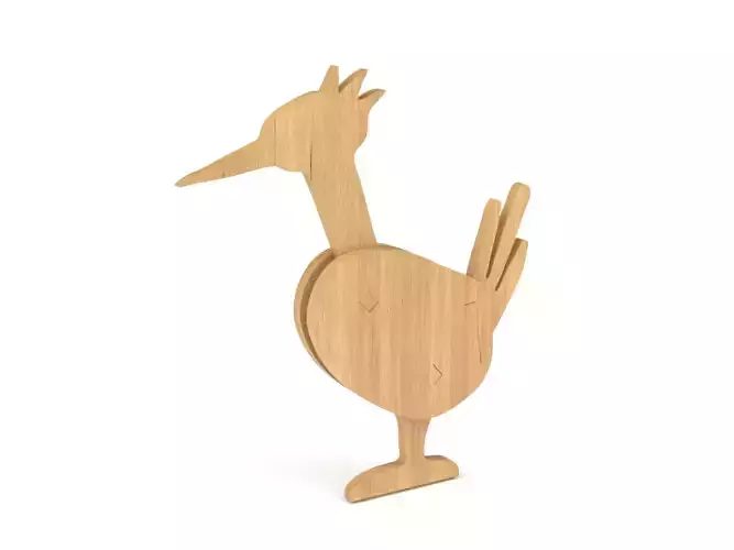 Wooden toy bird 3D model