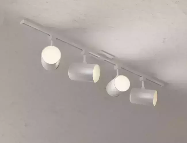 Ceiling Spotlights on Rail for Home Interior - 2 Versions