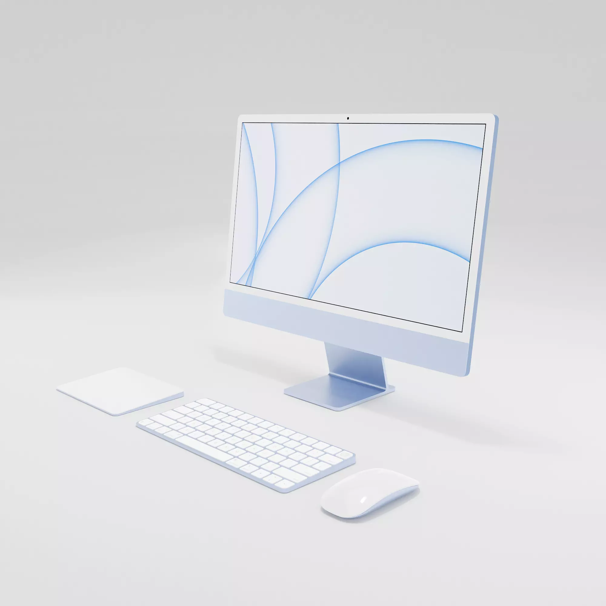 iMac Blue color 3D model_0