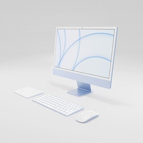 iMac Blue color 3D model