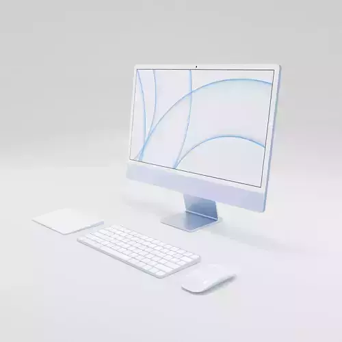 iMac Blue color 3D model