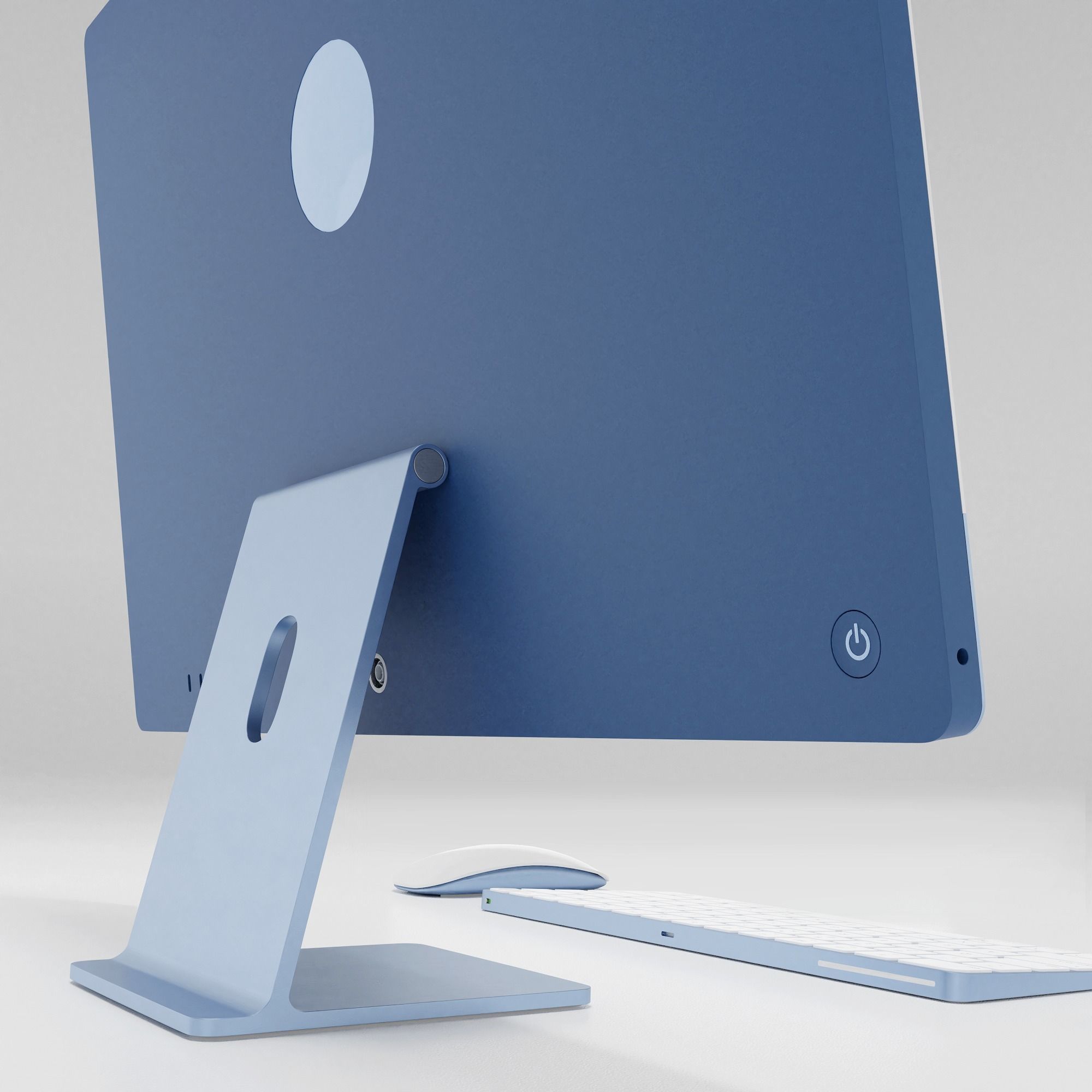 iMac Blue color 3D model_2