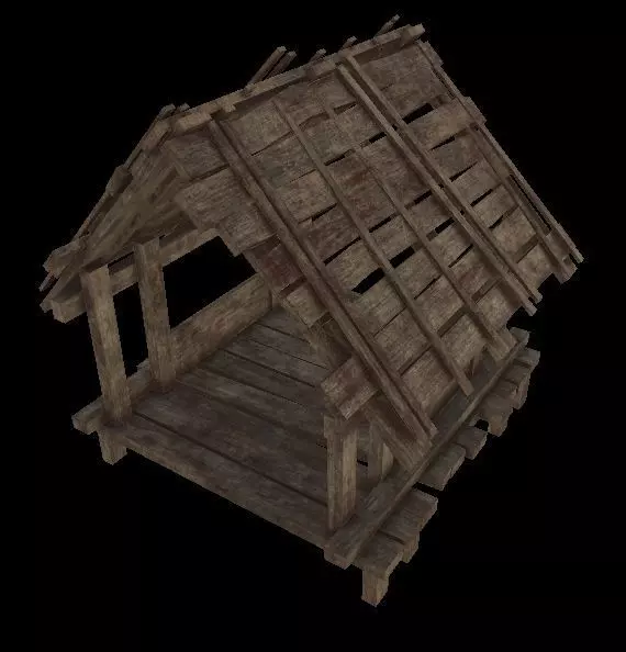 Wood Flat House Free low-poly 3D model