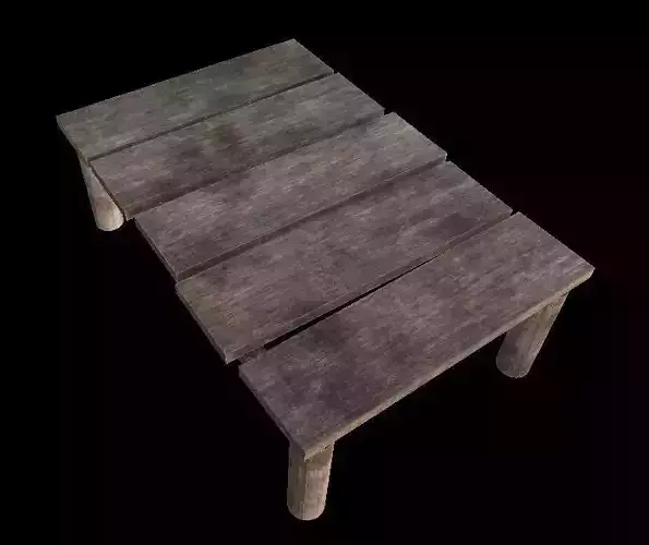 Wood Flat Bridge Free low-poly 3D model