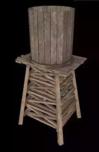 Wood Buildings Free low-poly 3D model