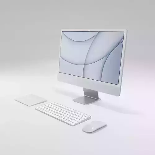 iMac Silver color 3D model