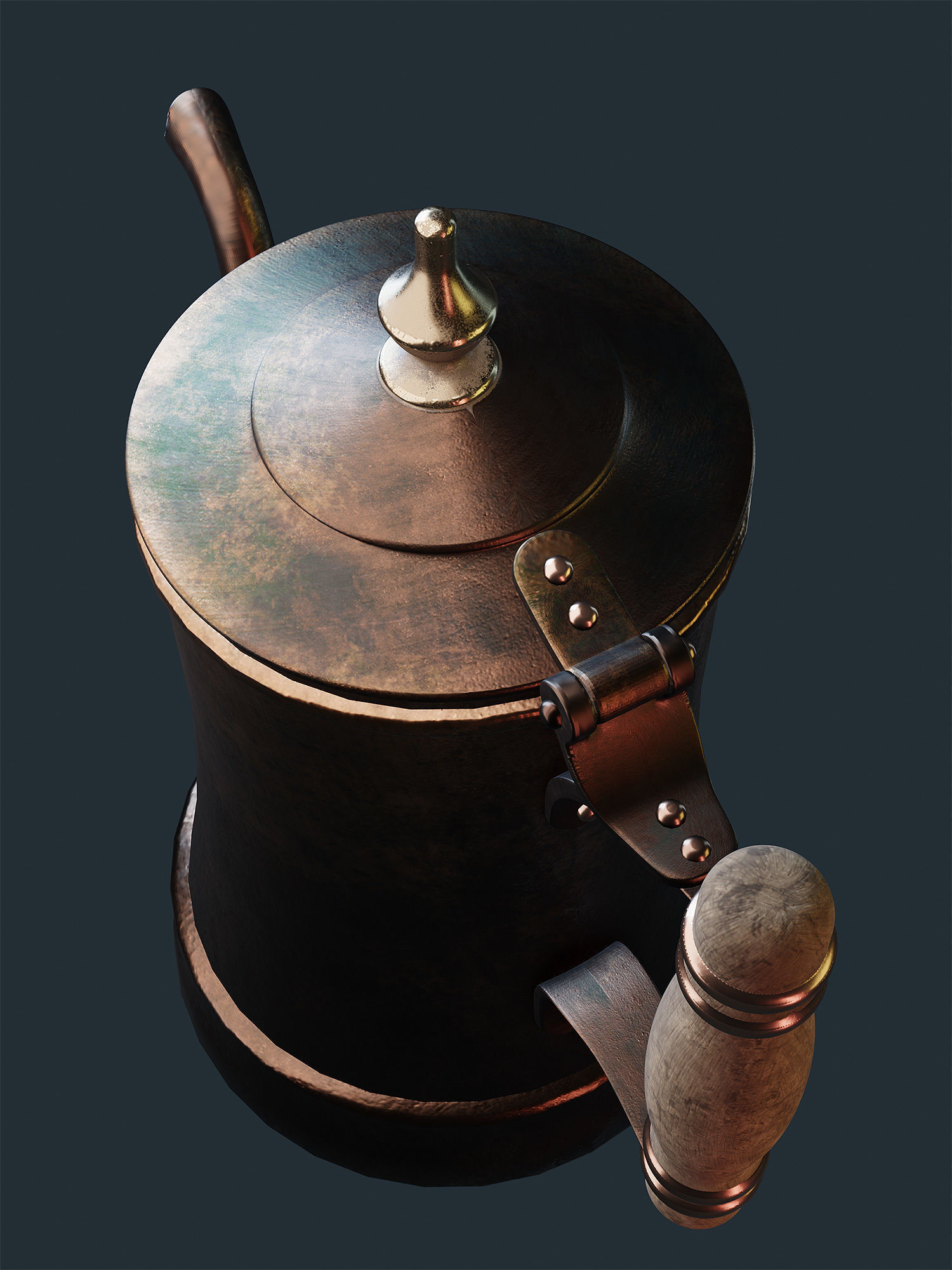 Wireless Vintage Teapot 3D model_6