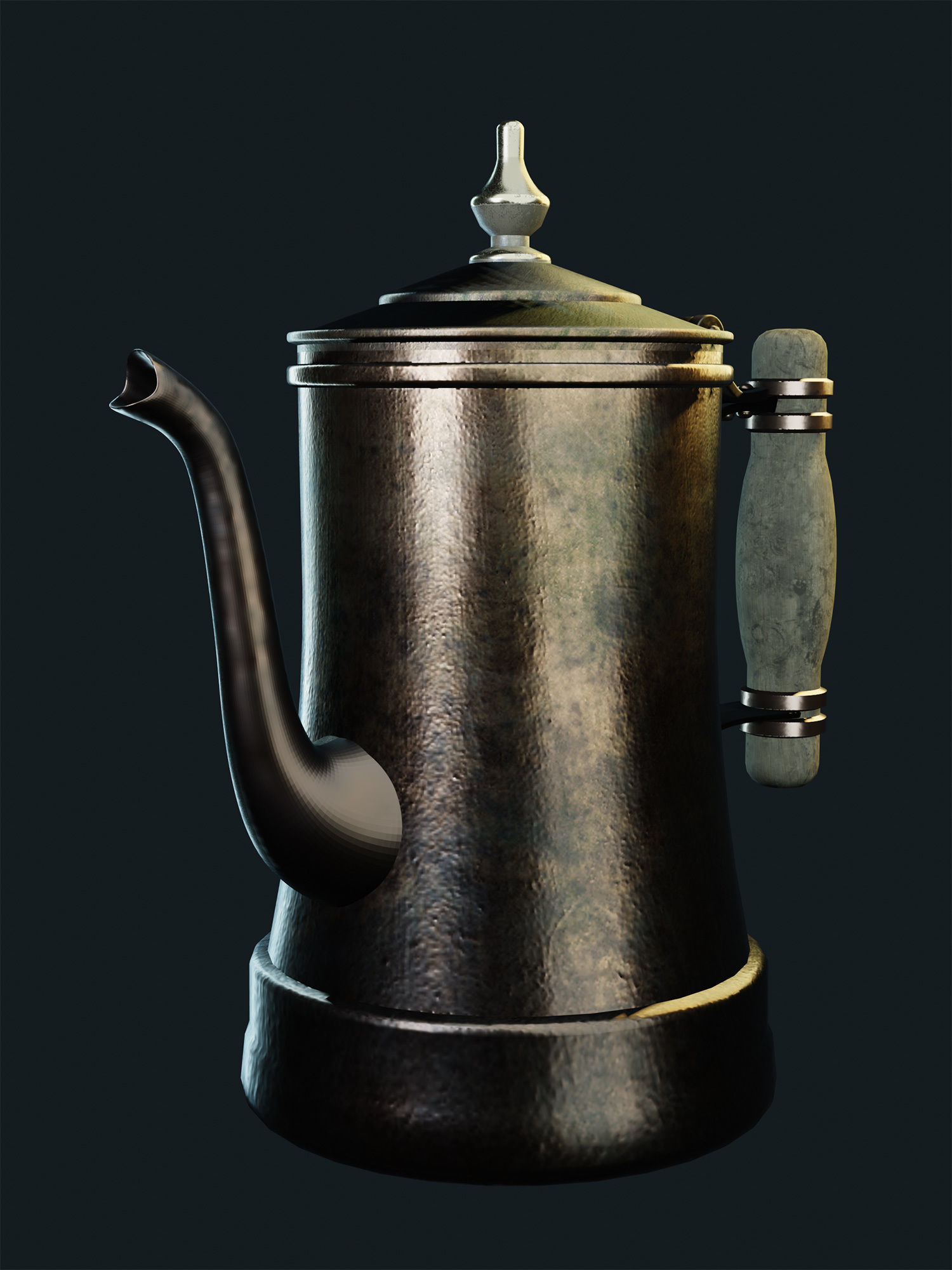 Wireless Vintage Teapot 3D model_2