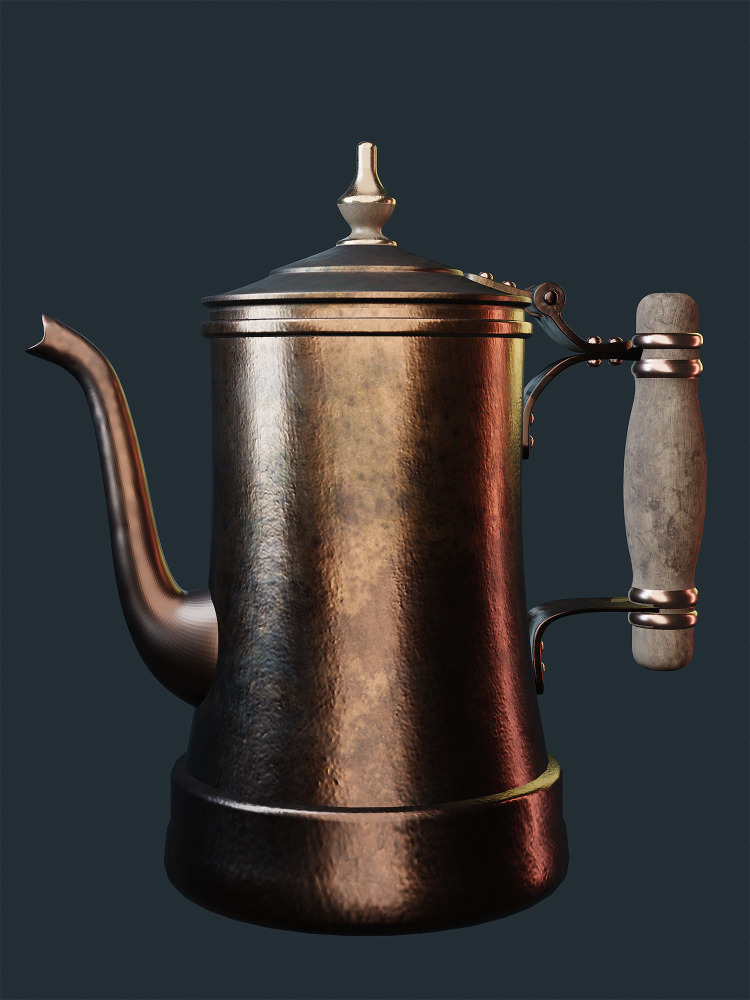Wireless Vintage Teapot 3D model_4