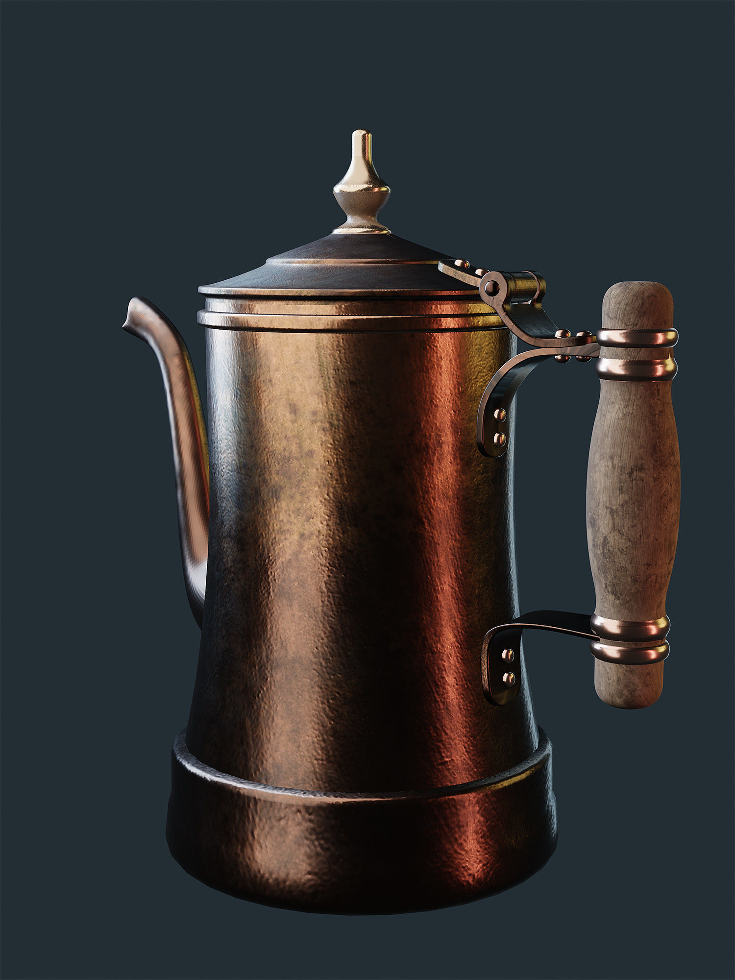 Wireless Vintage Teapot 3D model_5