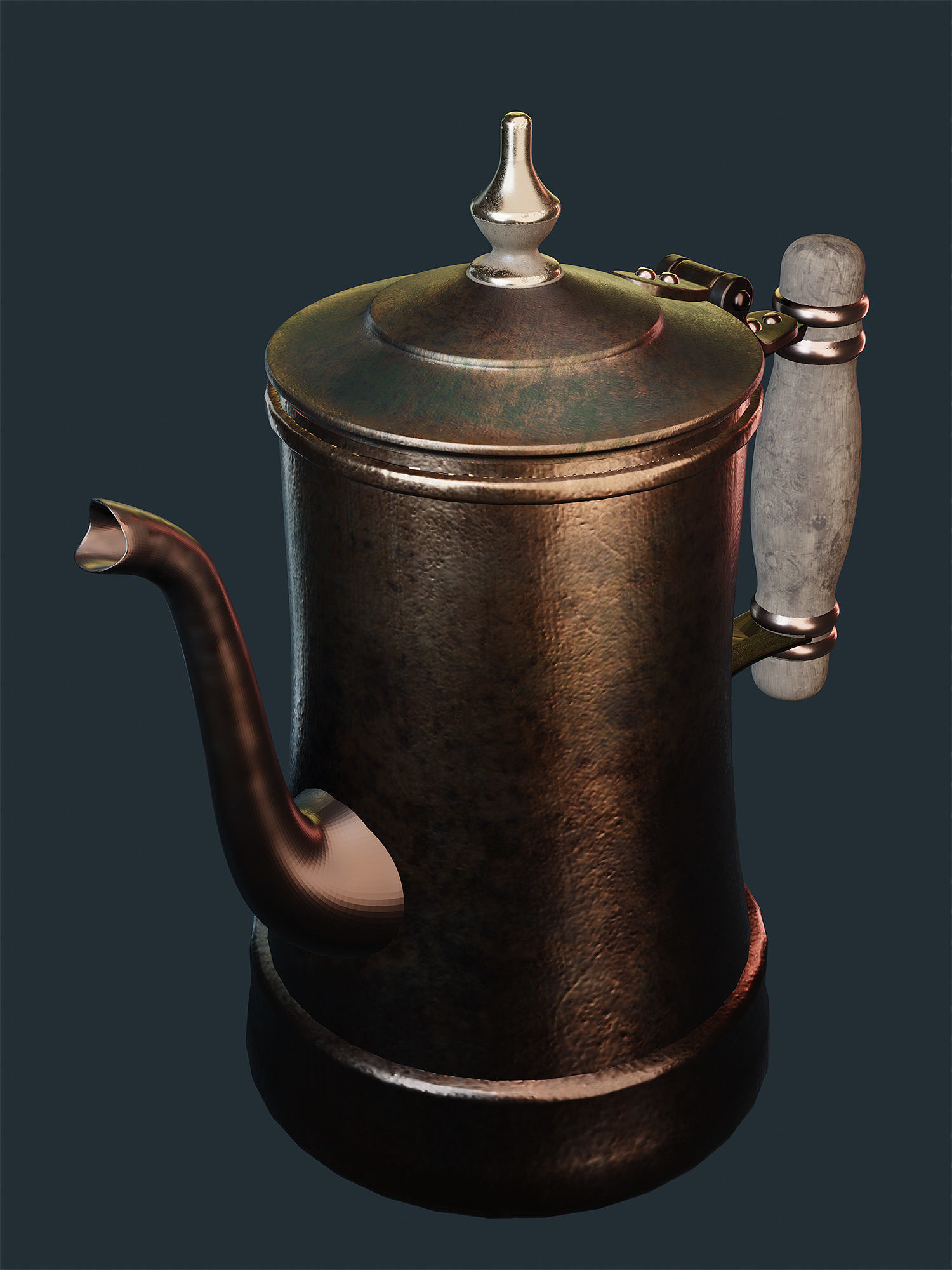 Wireless Vintage Teapot 3D model_3