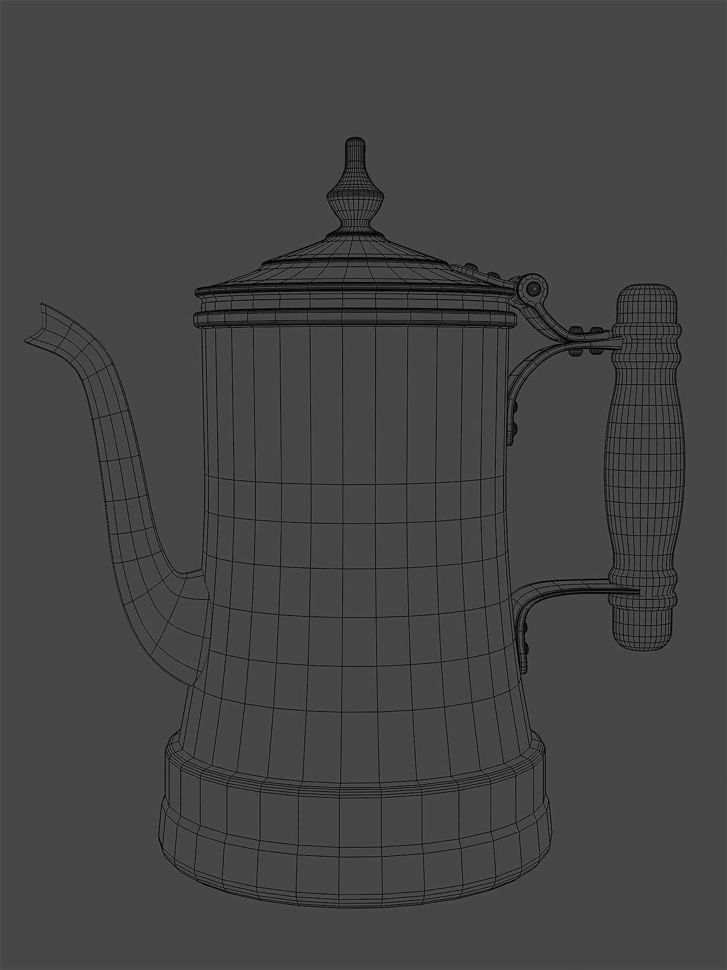 Wireless Vintage Teapot 3D model_7
