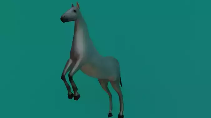 HORSE LOW POLY RIGGED AND ANIMATED 3D MODEL