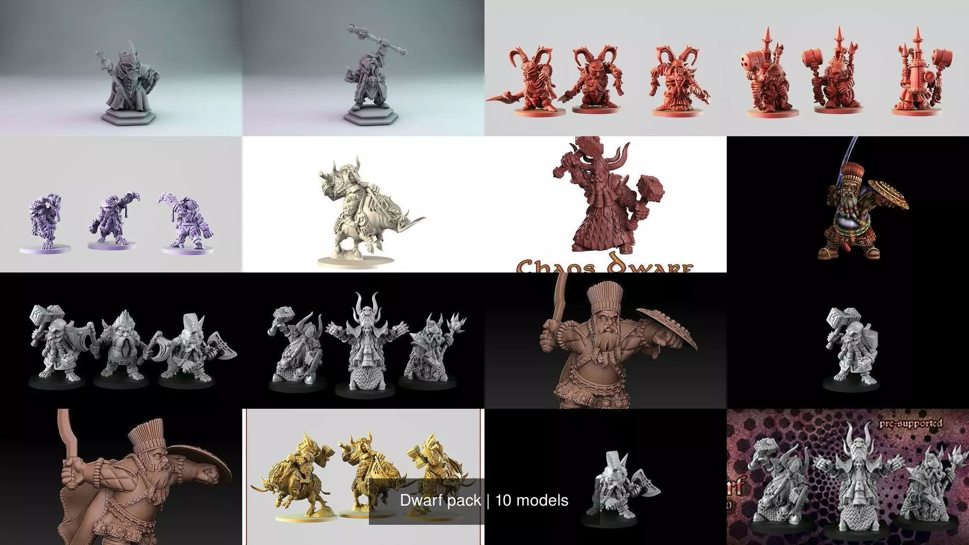 Dwarf pack 3D Model Collection_0