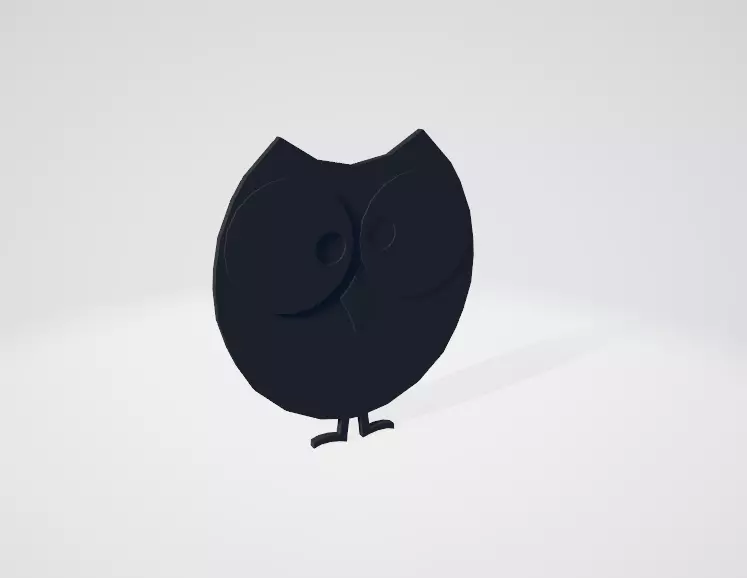low poly  owl on the roof Free low-poly 3D model_0
