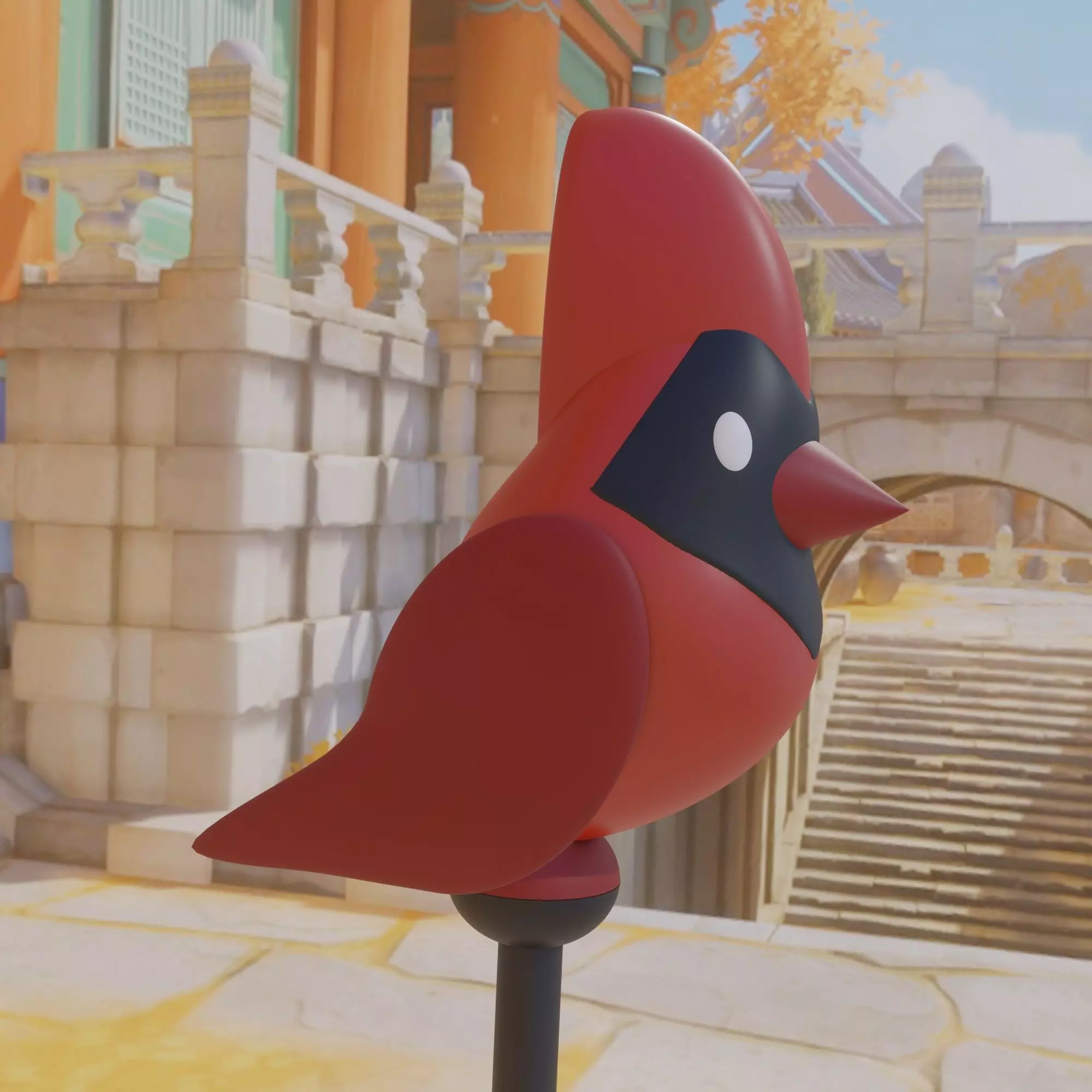 Lil Rascal red cardinal Hunter Staff Owl 3D print palisman 3D print model_0