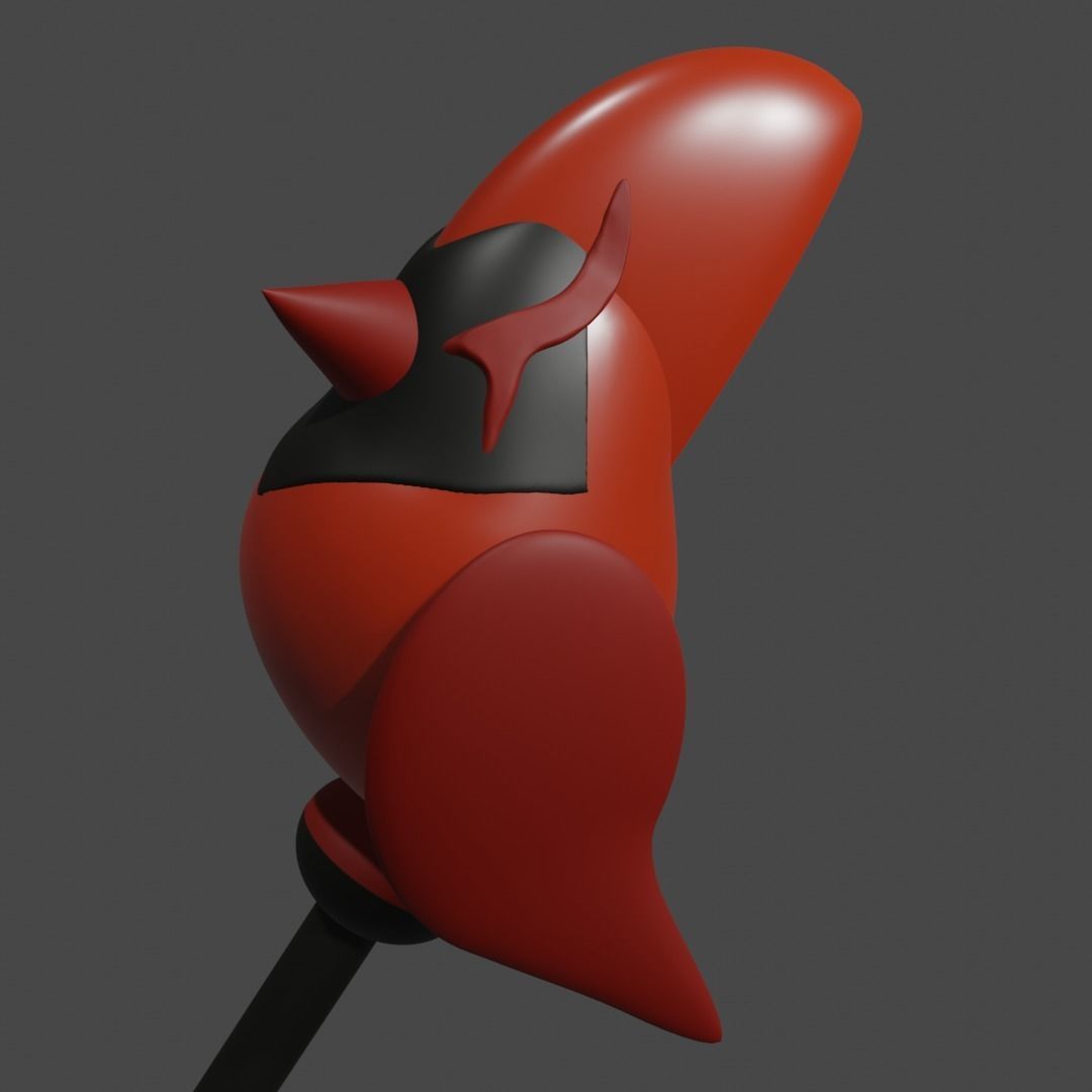 Lil Rascal red cardinal Hunter Staff Owl 3D print palisman 3D print model_4