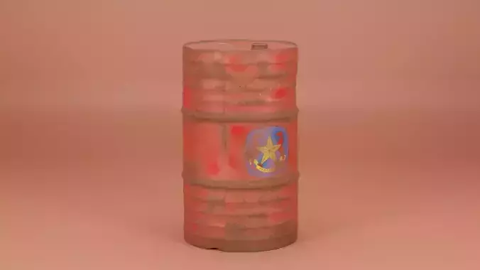 Old Metal Cylinder Drum Low-poly 3D model