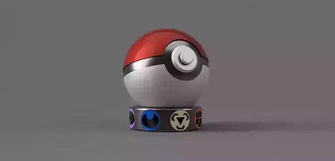 POKEMON LA POKEBALL TIRELIRE AVEC SOCLE 3D print model