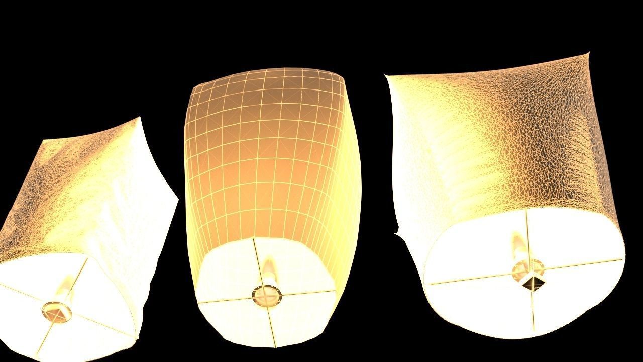 Chinese sky lantern 3D model_7